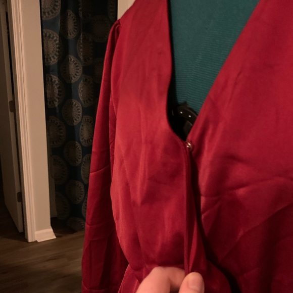 Amazon Silky Asymmetrical Hem Wrap Dress - Picture 4 of 4